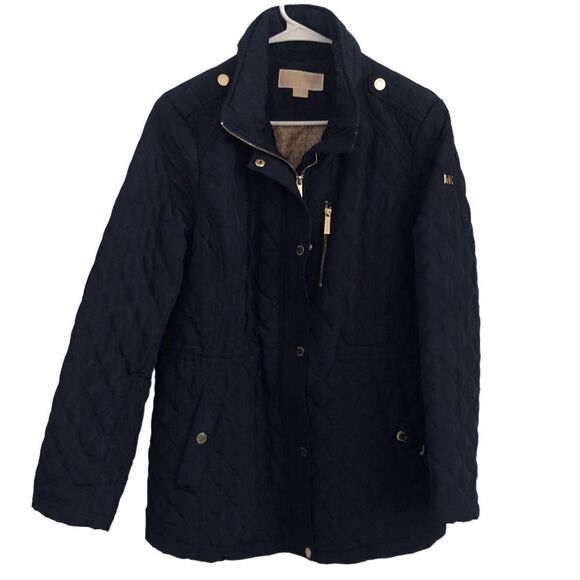 Michael Kors Navy Quilted Puffer Coat - Picture 1 of 5